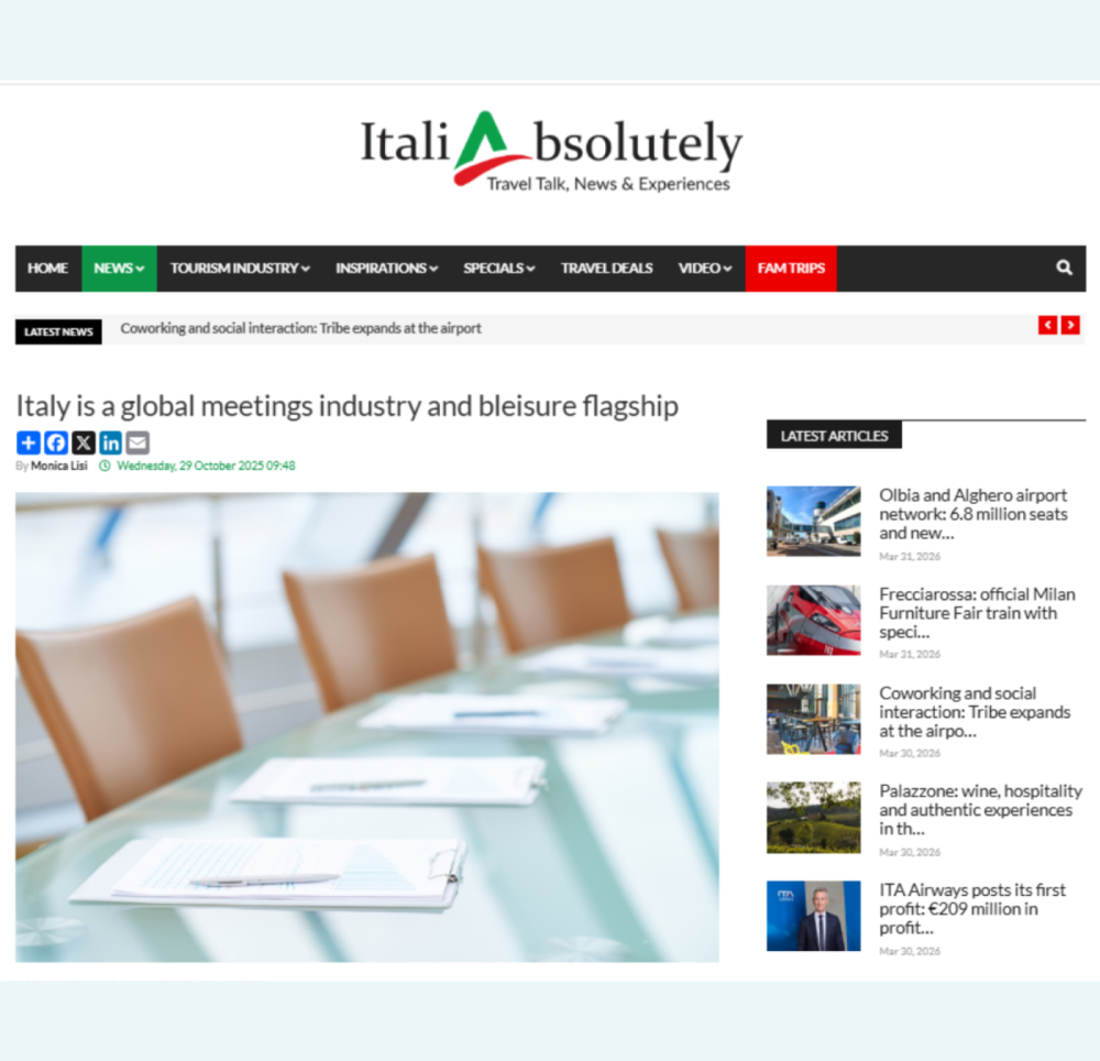Italy is a global meetings industry and bleisure flagship